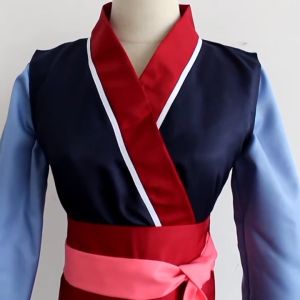 Mulan Cosplay Costume For Kids Adult Mulan Princess Dress kimono baju perempuan Warrior Chinese Hanfu Heroine Halloween costume