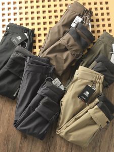 Quần Ống Đứng Dày Lót Lông Cừu Chống Gió Chống Thấm Nước Cho Nam Mùa Đông Quần Ống Rộng Thời Trang Thành Thị