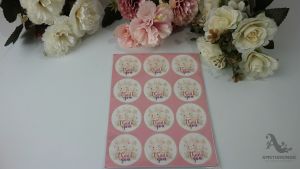 60Pcs Thank You Sticker Rabbit Couple TY032