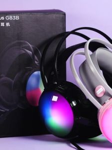 Lenovo G83 Gaming Headphone Wired Stereo Earphones With Microphone RGB Light Esports Headsets Noise Reduction for PC Laptop游戏耳机