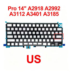 New Laptop Keyboard US Backlight For MacBook Pro 14" A2918 A2992 A3112 A3401 A3185 Keyboard Backlit Sheet 2023 2024 Year