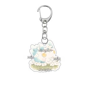 Bandai | Móc Khóa Acrylic Anime Ba Lô Charm Glaceon Eevee Jolteon Leafeon Flareon Chủ Đề Hoa Mặt Dây Chuyền Chìa Khóa Sưu Tập Quà Tặng Cho Người Hâm Mộ