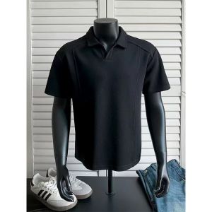 YEBO | Oversized Vintage Boxy Short Sleeve Polo Shirt