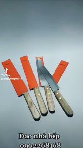 Dao inox Jin Li thái thịt gọt hoa quả siêu bén tay cầm cán gỗ