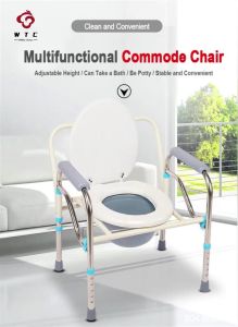 【Local shipment】Heavy Duty Duty Foldable Commode Chair Toilet with Chamber Potwith chair elderly commode chair Movable bath commode chair chair Heavy Duty Foldable Chair Toilet Up To 100KGS Elderly Chair Foldable Movable Chair Pregnant Chair