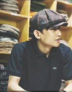 Thejam. Topi klasik ivy caps wool herringbone tartan | Topi seniman | Topi copet | Topi pelukis | Topi golf