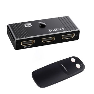 Bi-Directional 8K HDMI2.1 Switcher 2 in 1 out 8K 60Hz 4K 120Hz 48Gbps HDMI Switch with Remote Control for Laptop PC Xbox PS5 TV