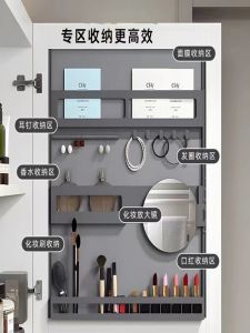 ห้องน้ําประตูตู้ด้านหลังชั้นเก็บกระจกสมาร์ทแต่งหน้ากรอบ Multi-function ห้องน้ําตู้ไม่มีเจาะพลาสติกชั้นวางของ