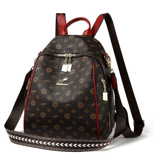 Rose Kangaroo Brand Large Capacity Leather Backpack Casual Commuter Travel Womens Bag Fashionable 2025 New Style