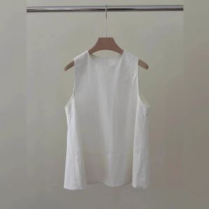 GEBAIFU | Bespoke Sleeveless Cotton Linen Blouse Summer Wear