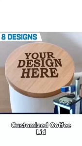 Transfer it Customized/Personalized Engraved Mug Universal Coffee Wood Cover I love coffee Design