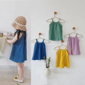 Summer Breathable Baby Girl One-Piece Dress Cotton Princess Muslin Dress For 0-4Yrs 2025 Kids Clothes Sleeveless Girls Sundress