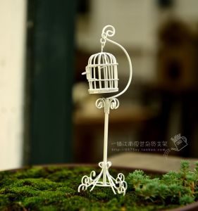 Miniature Garden Ornament European Style Vertical Bird Cage Plant Flower Potteries Decorative Microscopic Landscape Supplies
