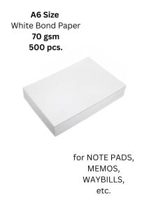 FamilyisLove ThAz A5/A6 Machine Cut White Bond Paper 70gsm 500/250 pcs for NOTE PADS MEMO PADS JOURNALS WAYBILLS SCRATCH PADS DOODLE PADS
