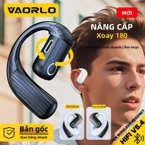 Tai Nghe Không Dây VAORLO Bluetooth 5.4 Có Mic 180 °   Móc Tai Xoay Được Tai Nghe Đa Năng Dành Cho Thể Thao Âm Nhạc Kinh Doanh - Âm Thanh HiFi Chống Nước