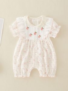 Bộ Đồ Liền Thân Tay Ngắn Mùa Hè Mỏng Cho Bé Gái Bộ Đồ Đi Chơi Ngoài Trời Phong Cách Công Chúa Bộ Đồ Liền Thân Thời Trang Cho Bé Gái