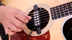 12-hole Sound Hole Pickup Magnetic Transducer with Tone Volume Controller Audio Cable for Acoustic Guitar