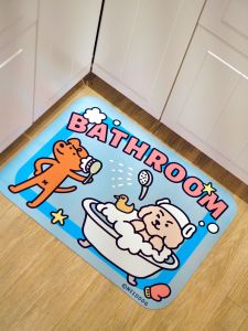 Original Cute Dog Bathroom Anti-Slip Mat Quick Dry Silicon Dendroid Water Absorption Cartoon Bathroom Anti-Slip Foot Mat
