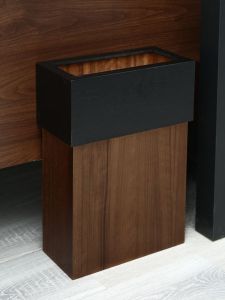 Nordic Style Wooden Trash Can for Kitchen Living Room Bedroom Bathroom Narrow Gap Right Angle Japanese Design Storage Bucket