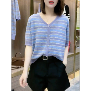 QINGNAER | Cool Sensation V-Neck Comfortable Large Size Womens T-Shirt