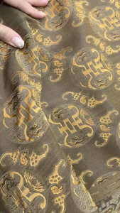 Vải lụa may áo dài tơ tằm Palacesilk văn thọ dơi ghi đậm siêu nhẹ#mềm mượt#thoáng mát