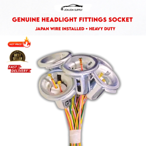 GENUINE HEADLIGHT SOCKET FITTINGS BIG WITH JAPAN AUTO WIRE INSTALLED  HEAVY DUTY