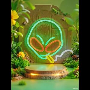 Chi-buy LED Neon Alien Smoking Neon Signs Night Light 3D Wall Art & Game Room Bedroom Living Room Decor Lamp Signs