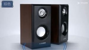 【ขายดีที่สุด】Wooden HiFi Speaker ลำโพงคอมพิวเตอร์ ลำโพงไม้ พร้อมเครื่องปรับระดับเสียง ลำโพงคอมUSB ลำโพงต่อTVโทรทัศน์ ลำโพงแล็ปท็อป ลำโพงเกมมิ่ง สเตริโอ2.0 มี 2สีให้เลือก ลำโพงตั้งโต๊ะ ลำโพงไม้ พร้อมเครื่องปรับระดับเสียง ลำโพงคอม USB ลำโพงUSB ชุดลำโพง2.0