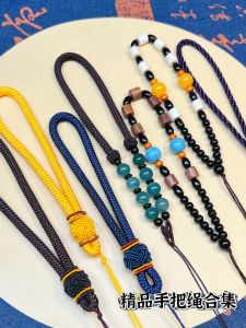 High End Jadeite Buddha Seed Handle Piece & Rope Keychain Bracelet: Premium Quality DIY Fashion Jewelry Accessories