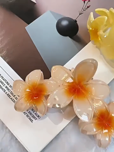 JEPITAN JEDAI KAMBOJA BUNGA 3 CLEAR AKSESORIS RAMBUT WANITA ELEGANT KOREAN STYLE