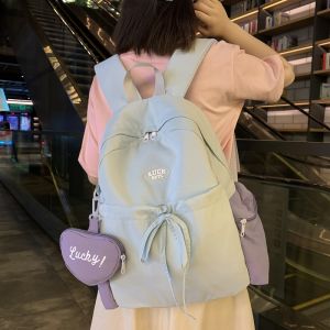 Nylon Material Han Fengmei Bag Large Capacity Lightweight Double Shoulder Backpack for Teenagers Ideal for Campus and Travel