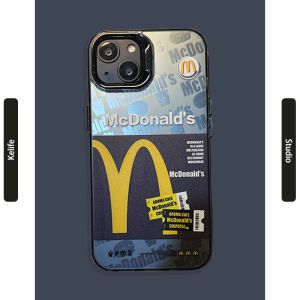 Mcdonalds Black Label Creative Burger French Fries Personalized 16Pro Max Burger French Fries Protective Case Trendy Brand Suitable for iPhone 14Pro Max Apple 13 Phone Case 17