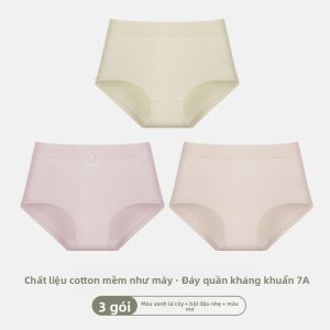 Quần lót MiiOW cho nữ làm  vải cotton nguyên chất kháng khuẩn cạp vừa