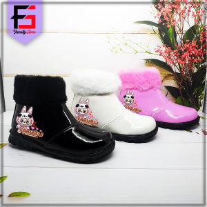 Sepatu Boots LABUBU Anak Perempuan Resleting / Sepatu Boots Bulu Anak Balita Cewek Motif Labubu Cute