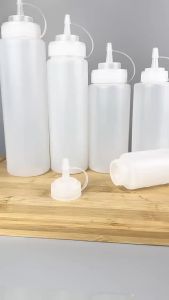 Clear Plastic Squeeze Sauce Bottle Tomato Condiment Seasoning Dispenser Multipurpose Refill Container Tube