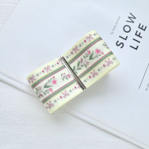 4cm Duplex Printing Sweet Style Lolita Silk Ribbons Colored Ribbons Handmade Hair Accessories Headdress Material DIY Homemade Bows