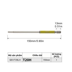 Bộ Tuốc Nơ Vít Điện Lục Giác 1/4 VESSEL GSVT Series Với Đầu Từ Tính Bằng Thép Hợp Kim T20H Dùng Trong Xây Dựng Đầu Vặn Có Thể Thay Thế