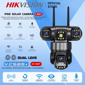 Hikvision Three-Lens CCTV Camera Connect Cellphone With Audio and Speaker Smart IP Security Camera Outdoor HD Wireless Auto Tracking Night Vision Waterproof