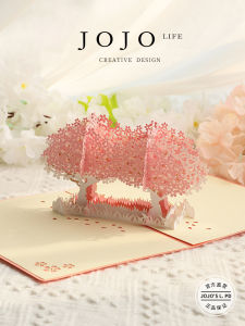 Creative Handmade 3D Cherry Blossom Falling Card Festive Gift from Mr Grocery Simple Modern Style Foldable Card for All Seasons