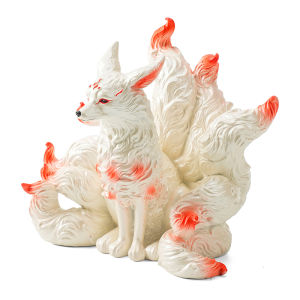 Nine-Tailed Fox Sculpture Home Decor Buddha Hall Idol Decoration Fox Figure Resin Craft Living Room Decor Original Design