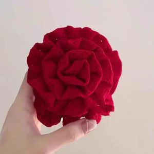 Mới Red Rose Dây Buộc Tóc Màu Đỏ Kiểu Pháp Đơn Giản Đa Năng Cho Phụ Nữ Phụ Kiện Tóc Thắt Nút Vòng Cổ Trang Trí Tóc