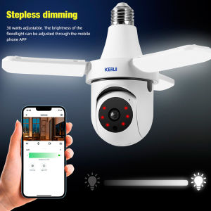 KERUI LED Bulb E27 Light Bulb Camera 2 in 1 Surveillance Camera Wireless IP Camera AI Tracking Night Vision