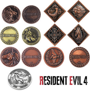 Game Resident Evil Double-sided Coin Keychain for Fans The Vintage Commemorative Coin Lion Bird Horse Ornaments Jewelry Gifts