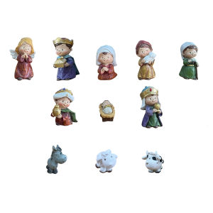 11pcs Vibrant Nativity Scene Decor Handcrafted Resin Religious Table Decor for Holiday Perfect Christmas Gifts for Kids