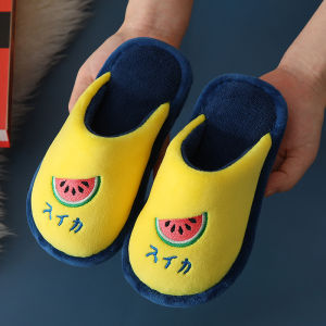 Childrens Indoor Cotton Slippers Warm Anti-Slip Cartoon Floor Slippers for Boys And Girls Baby Home Comfortable Slip-resistant Shoes