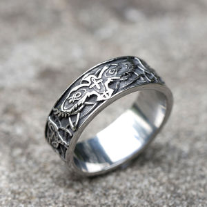 NEW Mens 316L stainless steel rings Vintage Nordic Viking Flying Eagle Rings Amulet animal Jewelry Gifts free shipping