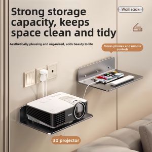 Wall Mounted Drill-free Shelving Unit for Routers Modems WiFI Boxes Set-top