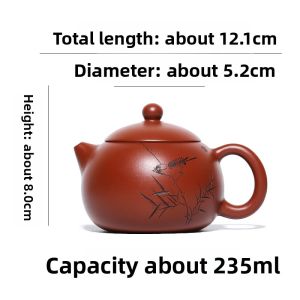 CANGHUTIANXIA | Handcrafted Engraved Purple Clay Teapot for Home Use