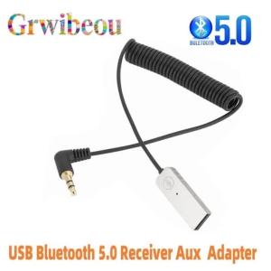 NEW USB Car Bluetooth 5.0 Receiver Aux Bluetooth Adapter For Car 3.5mm Jack Speaker Auto Handfree Car Audio Music Transmitter