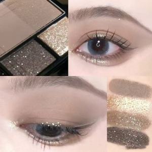 Faiccia Four Color Eyeshadow Multifunctional De Puffing Daily Water Light Champagne Gold Cement Linen Flash Particle Eye Makeup
